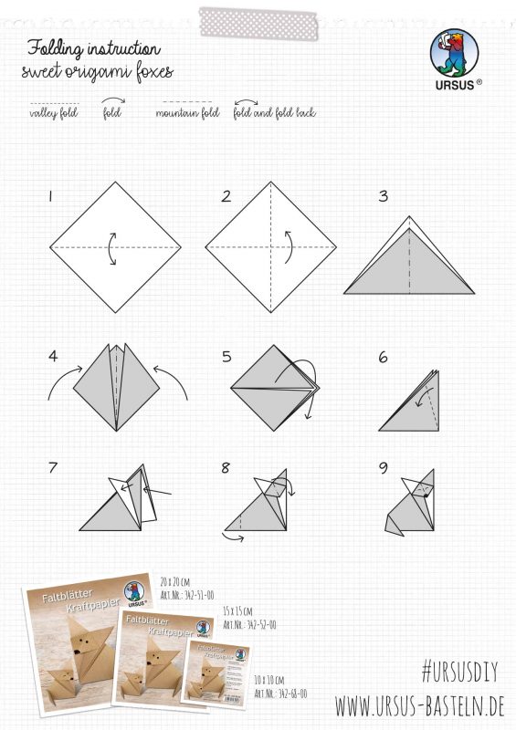URSUS Folding sweet origami foxes english 2