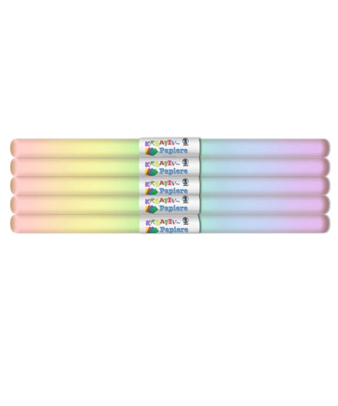 Transparentpapier Regenbogen „pastell“ 115 g/m², 50 x 61 cm, gerollt, mit Banderole Art.-Nr.: 77720001