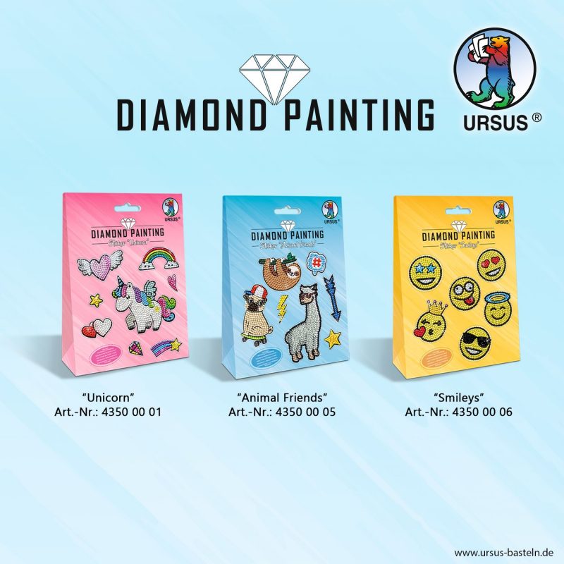 Diamond Painting Unicorn Art.-Nr.: 43500001 Animal Friends Art.-Nr.: 43500005 Smileys Art.-Nr.: 43500006