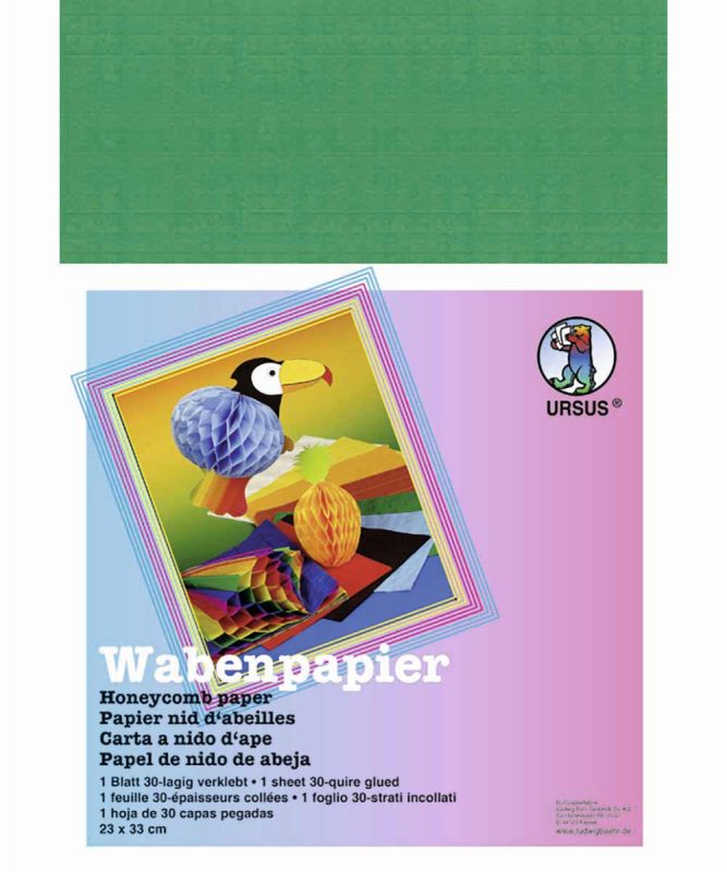 Regenbogen-Wabenpapier 23 x 33 cm, 1 Blatt in einer Farbkombination Art.-Nr.: 16400099
