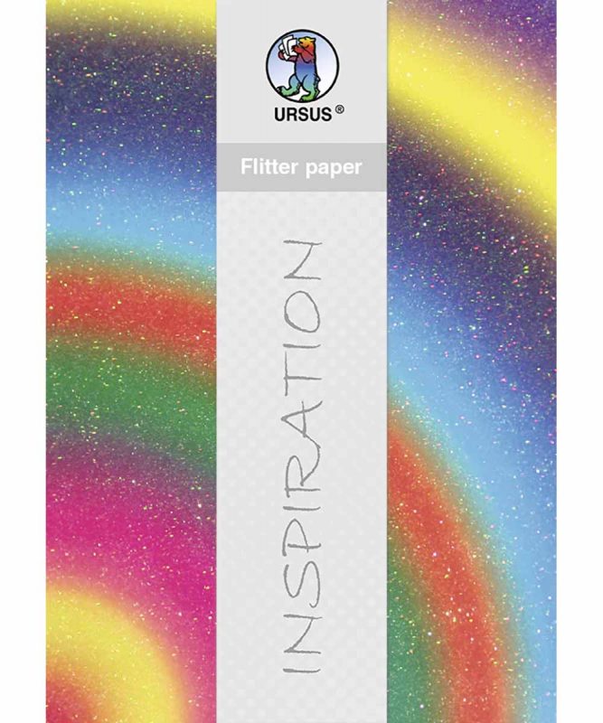 Rainbow Flitter paper „Arc“, 23 x 33 cm, 5 Blatt, mit Banderole 220 g/m² Art.-Nr.: 60240002