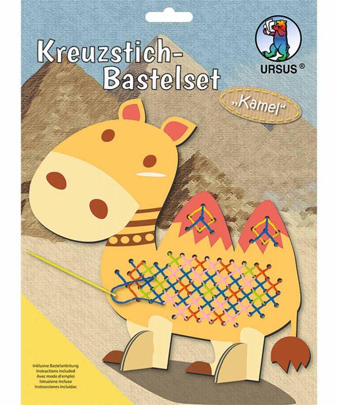 Kreuzstich-Bastelset 1 Tiermotiv-Aufsteller ca. 21 x 18 cm zum Sticken Art.-Nr.: 21420010F Kamel
