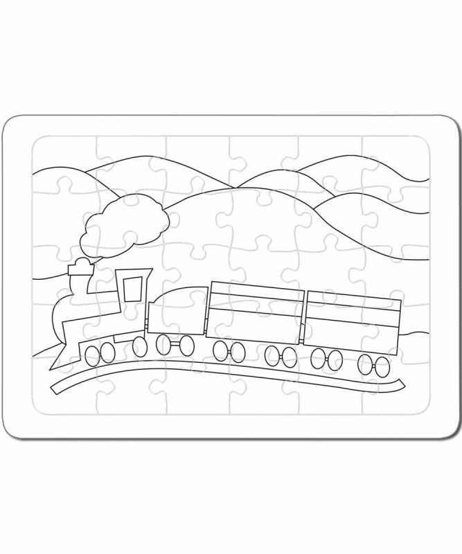 Ausmal-Puzzle „Eisenbahn“, DIN A4, 30 Teile weiß Art.-Nr.: 6620000