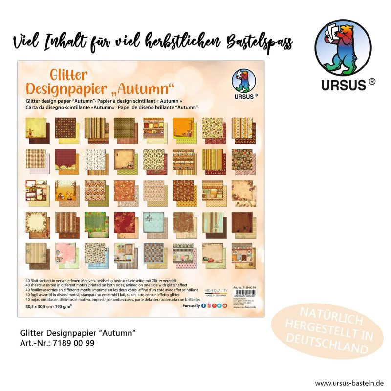 Glitter design paper Autumn Item no.: 71890099